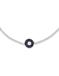 Sterling Silver Diamond & Sapphire W/ Circle Bracelet, Best Quality Free Gift Box Satisfaction Guaranteed