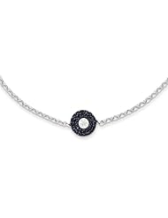 Sterling Silver Diamond & Sapphire W/ Circle Bracelet