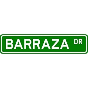 BARRAZA Street Name Sign ~ Personalized Family Lastname Sign ~ Gameroom, Basement, Garage Sign