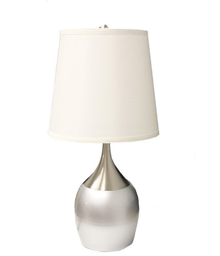 Table Lamp in Brushed Nickle and Metallic Silver 