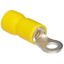 Morris Products 10062 Ring Terminal, Vinyl Insulated, Yellow, 12-10 Wire Size, #8 Stud Size (Pack of 100)
