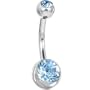 Swarovski Aquamarine Double Gem Belly Button Ring