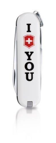 Victorinox - Couteau Suisse de Poche 7 Outils - Victorinox I Love You - Blanc