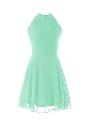 Chiffon Halter Flowy Cocktail Homecoming Dress/Bridesmaid Dress/Prom Dress/Party Dress 