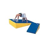 Octagonal Incline Gymnastics Mat 48W x 72L x 16-2H, 42 lbs. Blue/Yellow