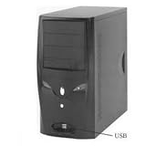 APEX X115-BK-AG ATX Mid Tower 3G 300W 3 2 (1) Bays USB FAN C2D System Cabinet - Black