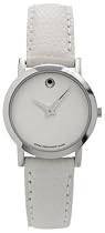 Movado Women's Museum White Genuine Lizard Strap Watch #0605652
