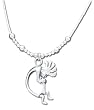 Liquid Solid Sterling Silver Kokopelli Necklace