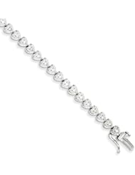 Sterling Silver Diamond Heart Bracelet
