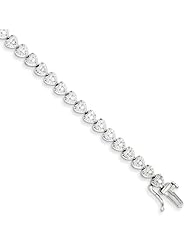 Genuine .925 Sterling Silver Diamond Heart Bracelet 10.6 Grams . 100% Satisfaction Guaranteed.
