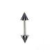 STAINLESS STEEL STRAIGHT EYEBROW BLACK/WHITE DESIGN Gauge: 14, Ball Size: 5mm, Length: 9mm Sold as a Pair
