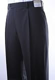 Men's Black 100% Wool Suit-Separate Matching Pants Single Pleated