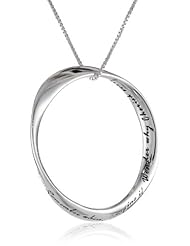 Sterling Silver "Dance, Sing, Love, Cry, Remember When, Imagine It. Wonder Why, Cherish Every Moment" Circle Pendant Necklace , 18"