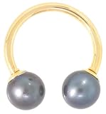 14 Gauge 5/8 - Peacock Pearl 14kt Yellow Gold Circular Barbell - 5mm