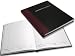BookFactory® Lab Notebook - Professional Grade - 168 Pages, Black with Bugundy Spine Cover, Hardbound, 8