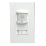 Outdoor Living : Leviton PR150-1LW Decora 150-Degree Passive Infrared Motion Activated Light Control with Switch, White