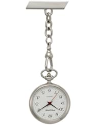Pedre Womens Nurses Caregiver Series Silver-Tone Easy Read Pin Watch # 9990SX