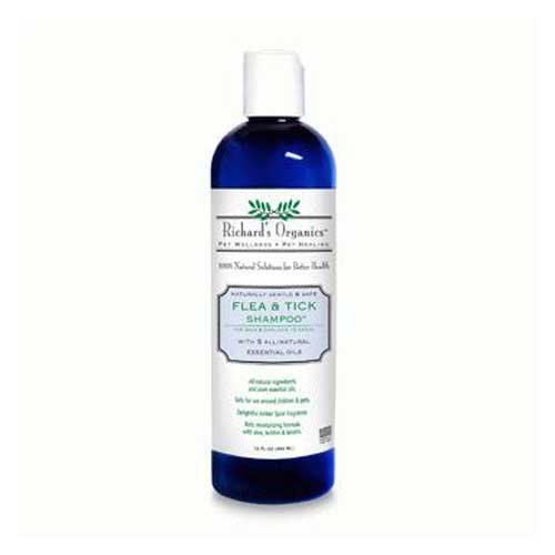 SynergyLabs Richard's Organics Natural Flea & Tick Shampoo, 12oz