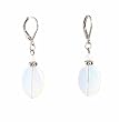 Earrings - E341 - Genuine Opalite Gemstone and Swarovski (tm) Crystals ~ Oval