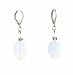 Earrings - E341 - Genuine Opalite Gemstone and Swarovski (tm) Crystals ~ Oval