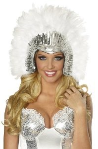 Vegas Showgirl Headpiece (white) Small Adult Costume Accessory