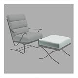 IMAGE OF Alexa Ottoman Cushion Fabric: Taupe/Antique Beige