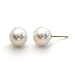 HinsonGayle AAA 7.5-8.0mm White Cultured Pearl Stud Earrings (14K Yellow Gold)