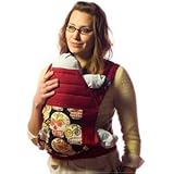 BabyHawk Mei Tai Baby Carrier Black Calaveras on Cherry Straps with Bonus Dainty Baby Reusable Bag