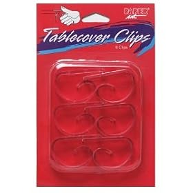 Clear Plastic Tablecover Clips (6 count)