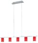 Eglo 88547A Dress, Brushed Aluminum and Chrome/Red wiped, 5-Light Pendant Light Fixture