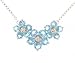 Blue Topaz & Diamond Flower Necklace 10KT White Gold