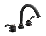 KOHLER K-T12885-4-BRZ Fairfax Deck-Mount Bath Faucet Trim with Lever Handles and Traditional Non-Diverter Slip-Fit Spout, Valve Not Included, Oil-Rubbed Bronze