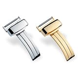 HIRSCH Sport Buckle, PVD Gold, 16 mm, for Leather Watch Bands