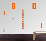 StikEez Orange Large Ping Pong Retro Table Tennis 8-bit Fun Wall Decal