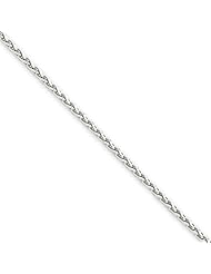 1.8mm, 14 Karat White Gold, Diamond-Cut Spiga Chain - 20 inch