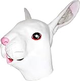 Realistic White Rabbit Mask: Full Face Rubber Latex Albino Bunny Mask Realistic White Rabbit Mask: Full Face Rubber Latex Albino Bunny Mask