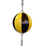 Quality rexion Double End Ball Punching Ball D Ball with Elasticated Straps, Yellow / Black
