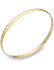 14K Gold Plain Bangle Bracelet (4mm) [Jewelry]