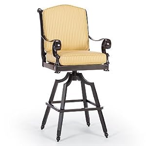 Marseilles Outdoor Bar Stool Cushion - Wyndham Wheat - Frontgate, Patio Furniture