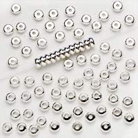 Silver Plated Heishe Spacers Beads 4mm (100)
