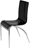 ITALMODERN Grace Leather Chair, Black, Set of 4