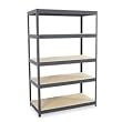 Industrial Steel Shelving, 5 Shelves, 48w x 18d x 72h, Gray