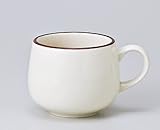アイボリー茶線コーヒー碗　【マグカップ 美濃焼】