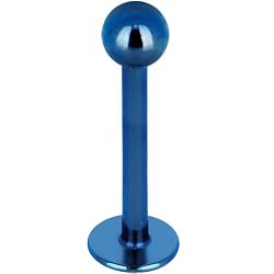 16 Gauge Blue Titanium Labret Monroe