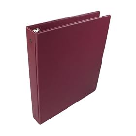 Wilson Jones Basic Round Ring Binder, 1 Inch Capacity, 8.5 x 11 Inches, Burgundy (W368-14NC)