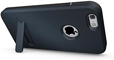 MeGi Hybrid Three Layers Armor Cover Case with Kickstand and HD Screen Protector (Hard PC + Flexible TPU + Hard PC), Exclusive for iPhone 6 4.7 inch (Dark Blue)