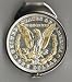 U.S. Morgan Silver Dollar Reverse (1878 - 1921) Two Tone Coin Spring Money Clip
