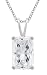 Platinum Plated Sterling Silver 12 x 8 mm Emerald-Cut Cubic Zirconia Pendant