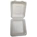 PrimeWare D-PLA-18 White Molded Fiber Hinged Lid Container, 7-7/8" Length x 8" Width x 3-1/5" Height, Deep, Medium, PLA-Lined (Case of 160)