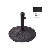 garden and patio furnitures item: Meadow Decor Universal Fan Pattern Umbrella Stand - Mocha Stone Finish